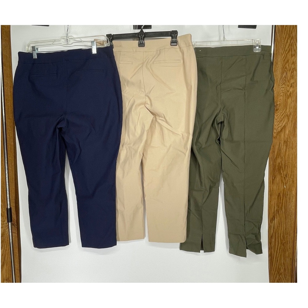 Chico's Womens Pants 2R/12 Lot of 3 Ankle Multi So Slimming Brigitte Stretch - Picture 6 of 12